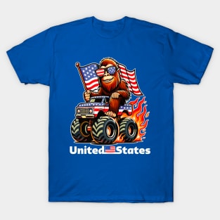 Bigfoot riding monter truck for 4th of july T-Shirt